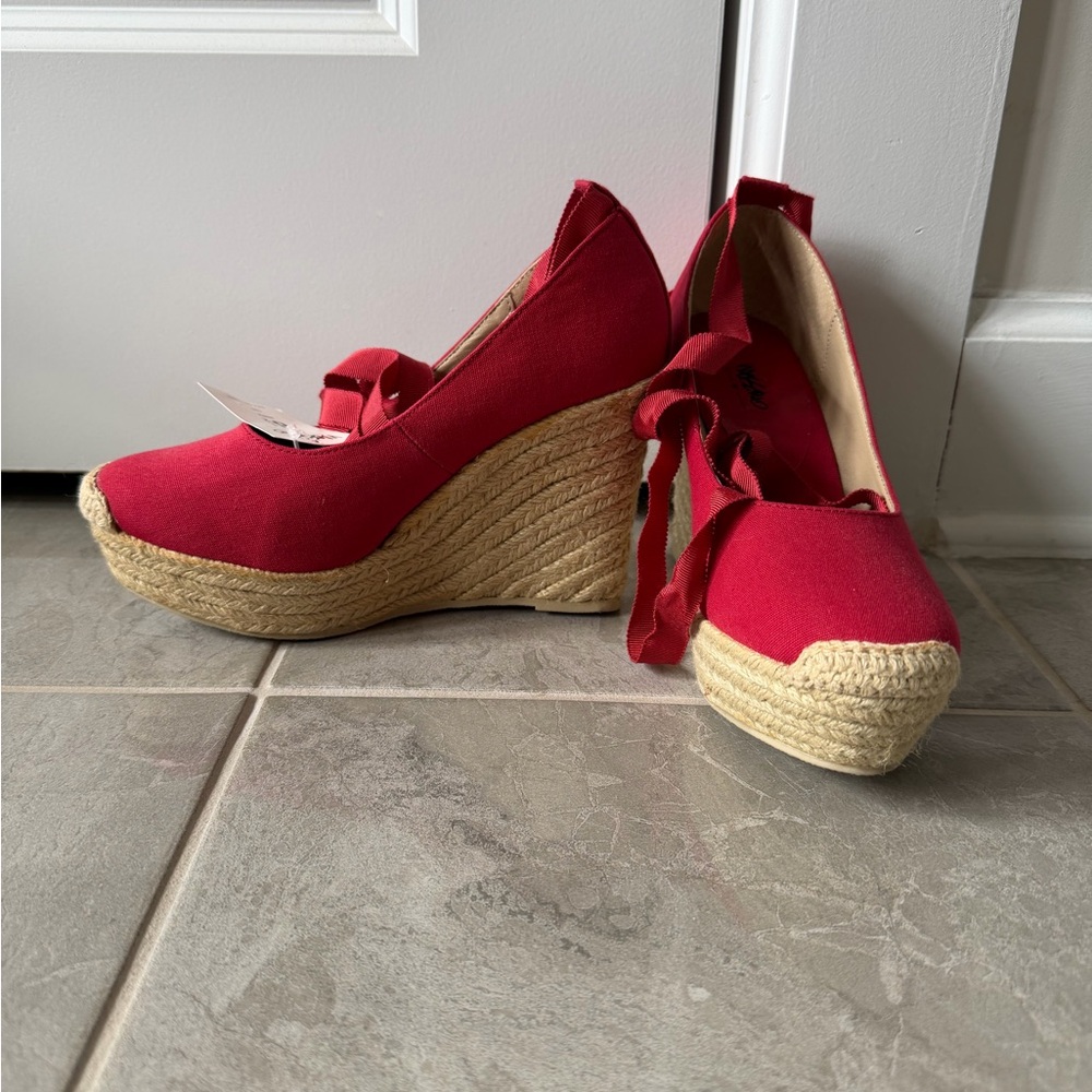 Mossimo Supply Co. Red Espadrille Wedges